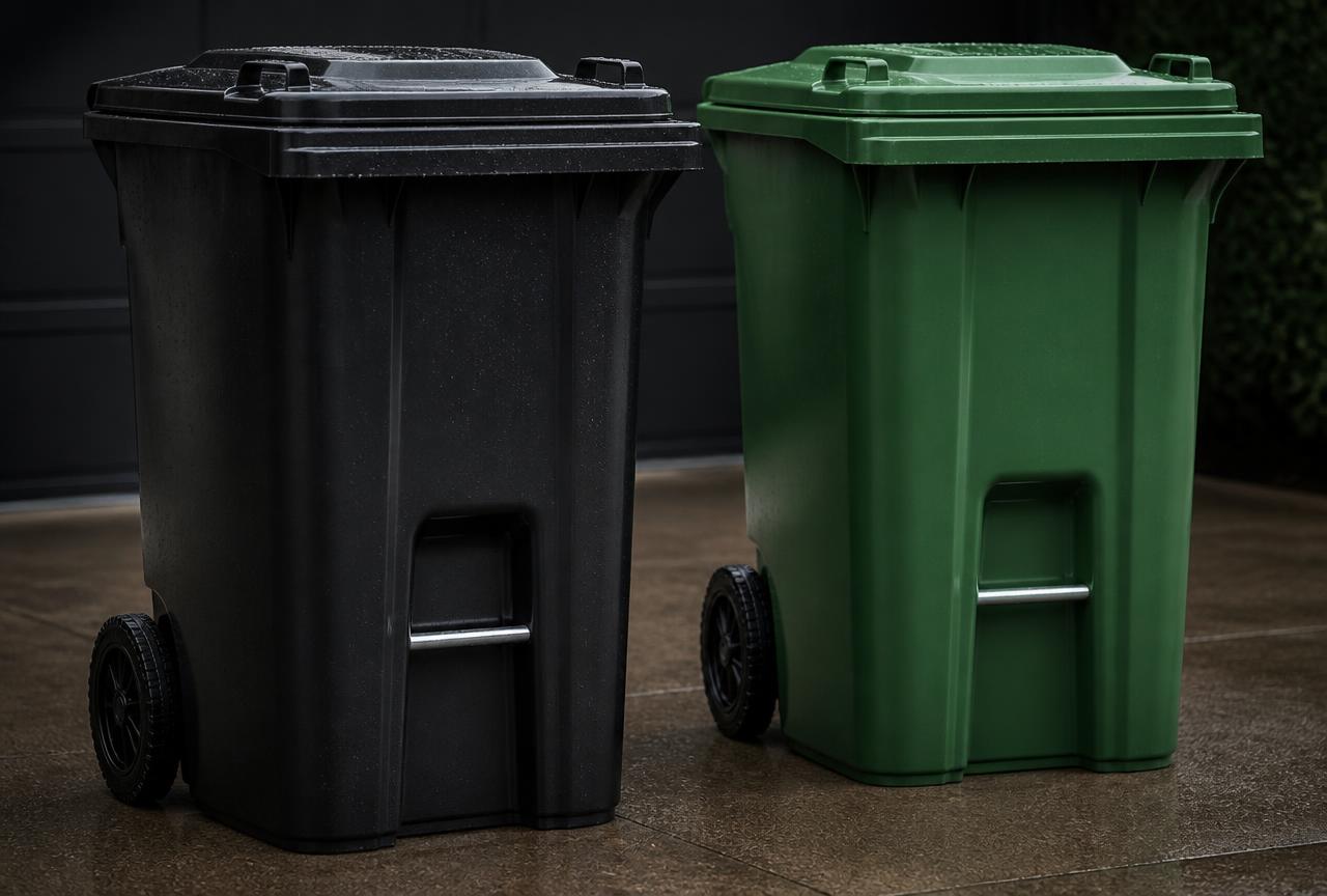 Clean residential trash bins